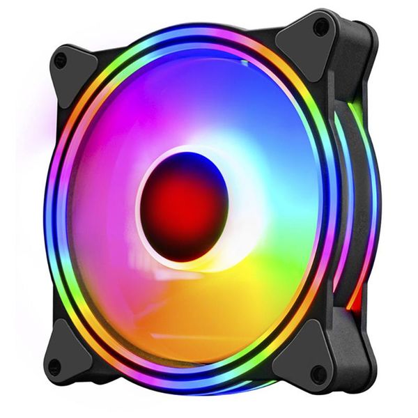 

120mm pc computer case fan ultra silent rgb cooling 12v large 4 pin cooler heatsink radiator for deskchassis fans & coolings
