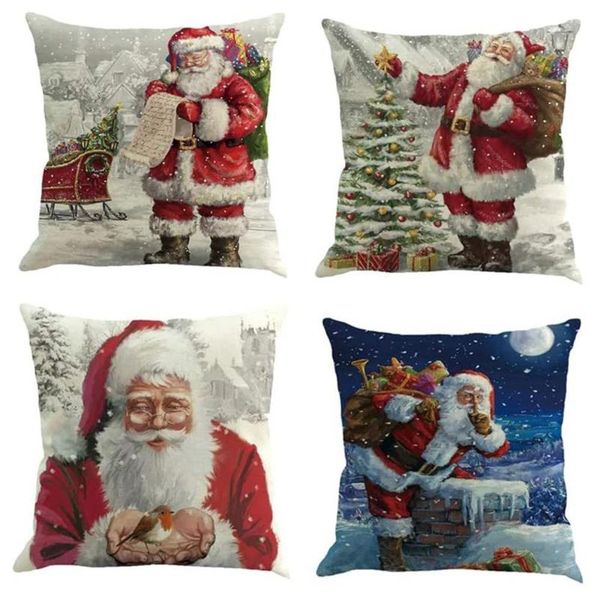 

pillow case 4pcs christmas cushion cover decorative sofa car home decor throw pillowcase decoration for