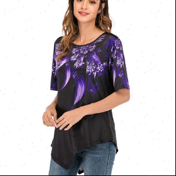 

women shirt blouse summer spring boho floral print stretch beach tunic loose long party blouses blue shirts plus size 5xl, White