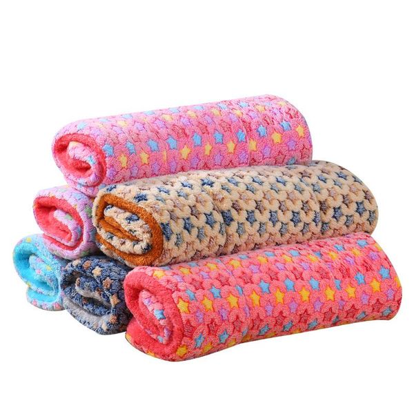 

kennels & pens 6 colors pet blanket soft fleece dog cat blanket, fluffy warm sleep bed cover with print for kitten puppy
