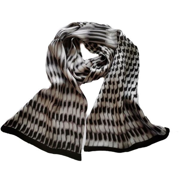 

scarves 100% silk scarf male double layer long neckerchief cravat men' gift for office travel, Blue;gray