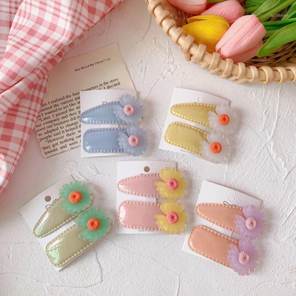 

korean style cute hair clips bangs clip small flower student accessories 2pcs hsj881