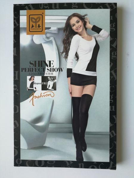 

yongchun silk 120d veet high women' thigh stockings 4601g, Red;black