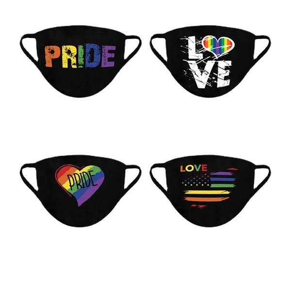 

custom logo gay rainbow flag children sunscreen black cotton mask
