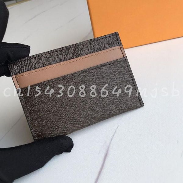 

card holders luxury men/women's holder fashion coin pocket mini purse business wallet case with box, Brown;gray