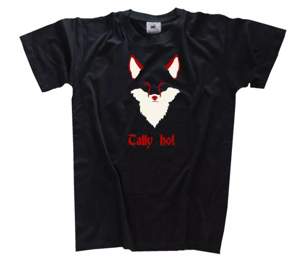 

tally ho hunting fox hunt hunting hunter t-shirt s-3xl, White;black