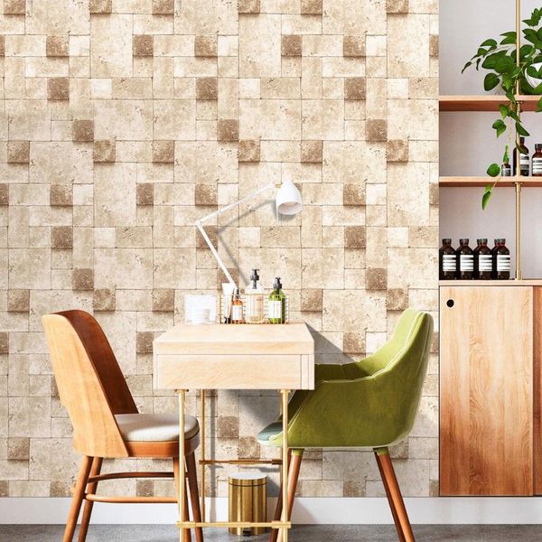 

wallpapers 3d antique brick rock wallpaper restaurant pot shop background wall papel 10m*0.53m personality chinese retro