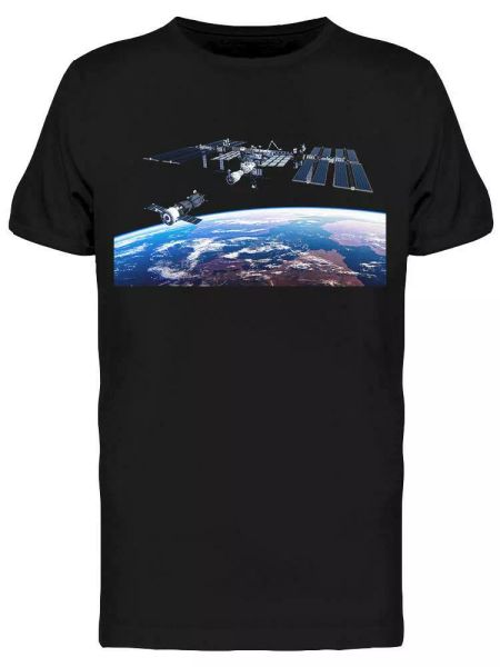 

spacecraft docking tee men's -image by shutterstock, White;black