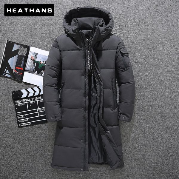 

middle aged men's winter hooded medium thick warm et, dad's windproof suit, Black