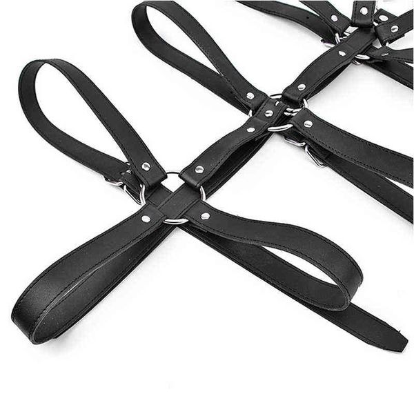 NXY SM-Bondage-SM-BSDM-Frauen-Bdsm-Bondage-Pu-Lederriemen Sexsklaven-Verband-Rückhalte-Dessous Offener BH-Flirt-Set Produkte Zubehör 1126