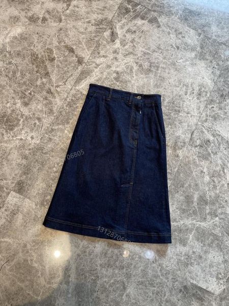 

spring women's 2021 denim blue high waist skirt versatile, simple and casual skirts, Black