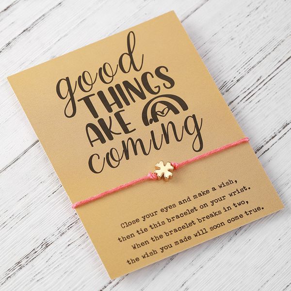 

10pcs/set new simple fashion personality four-leaf clover pattern bracelet personality word card bracelet wrist ring, Golden;silver