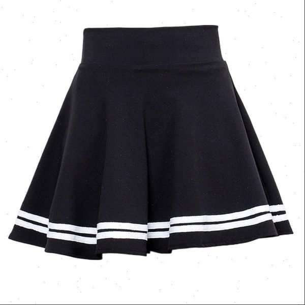 

winter and summer style brand women skirt elastic midi girl mini short skirts saia feminina pleated a line, Black