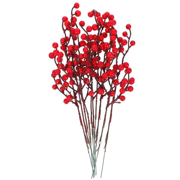 

decorative flowers & wreaths 10pcs christmas artificial red berry branches props diy flower arrangement