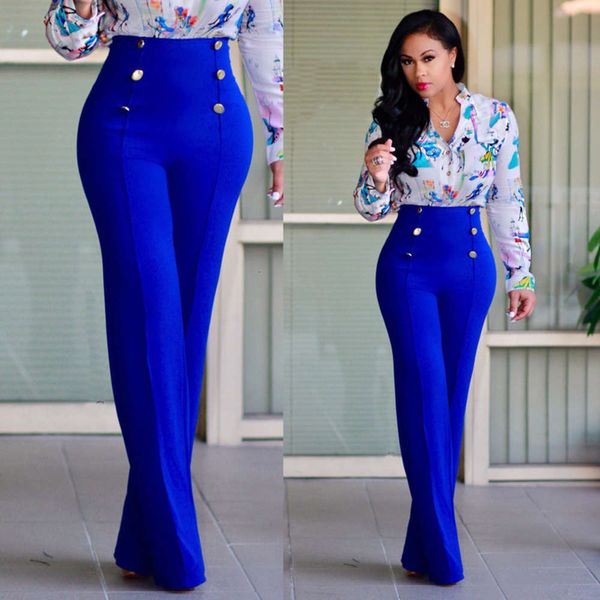 

women's fashion casual trumpet pants 0005, Black;white