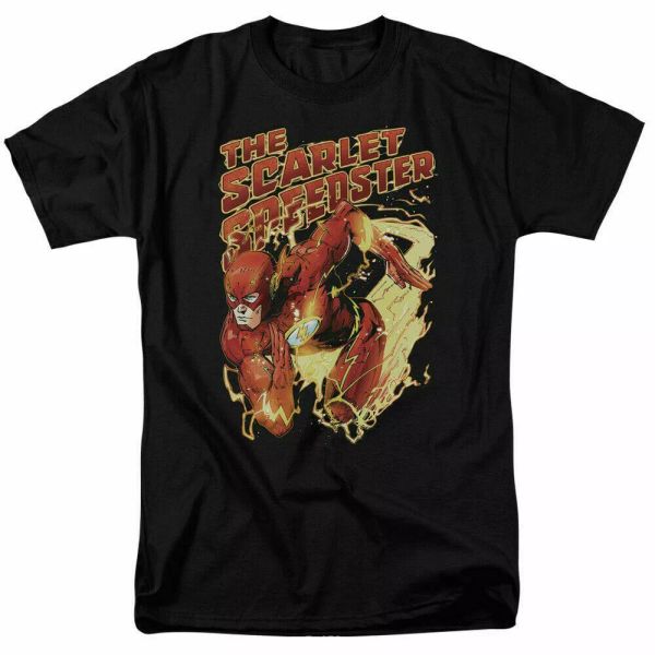 

the flash scarlet speedster t shirt licensed comic book tee black, White;black