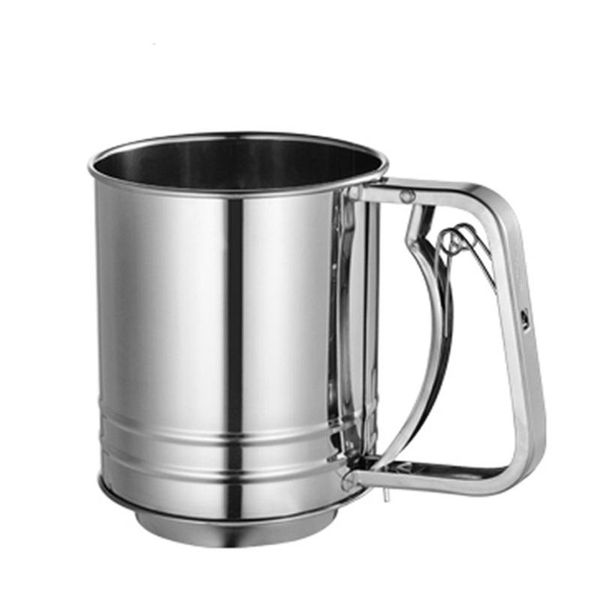

flour sifter kitchen baking accessory handheld with handle squeezes fine mesh sieve for drop & pastry tools