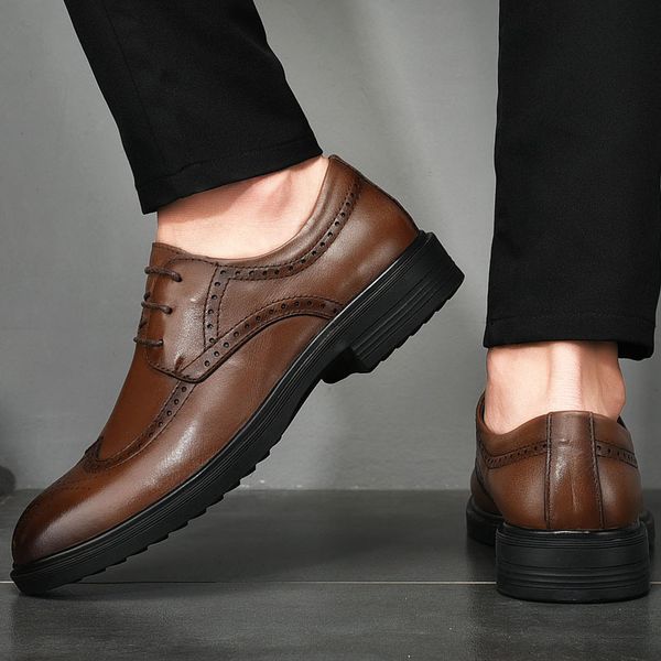 

dress shoes men genuine leather lace up oxfords s casual moccasins loafers 2021 fashion breathable comfy slip-on flats oxford w0b8, Black