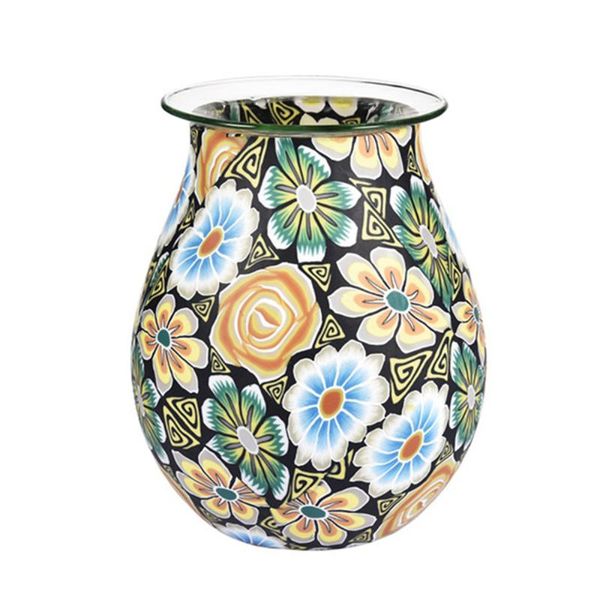 

burner fragrance night light lamp essential oil orchid pattern 3d wax tart glass warmer classical air electric lamps