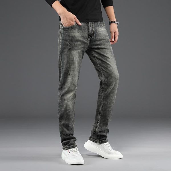 

jeans skinny slim jean stretch casual pants biker denim trousers pant men's straight luxury streetwear jogger, Blue
