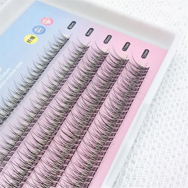 

false eyelashes 1box fishtail five rows mixed 8/9/10/11/12mm mermaid style grafted single cluster segmented