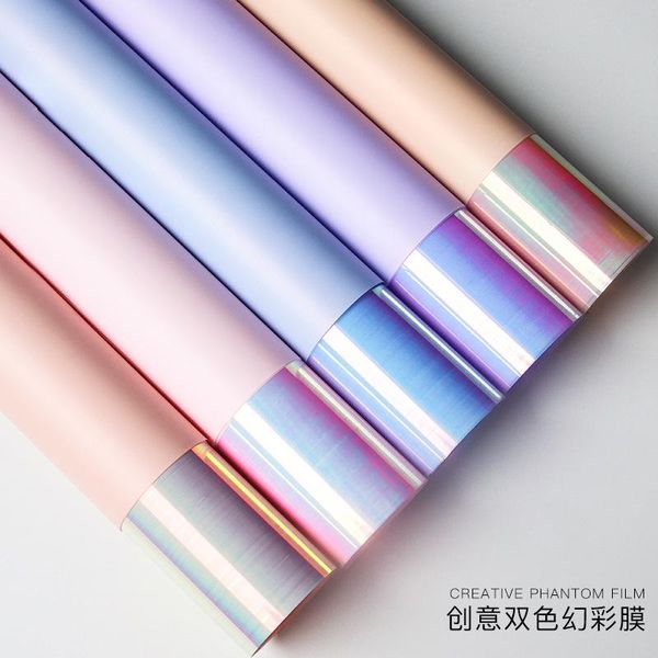 

gift wrap double sided waterproof flower wrapping holographic film wedding party packaging plastic paper 20 sheets/pack
