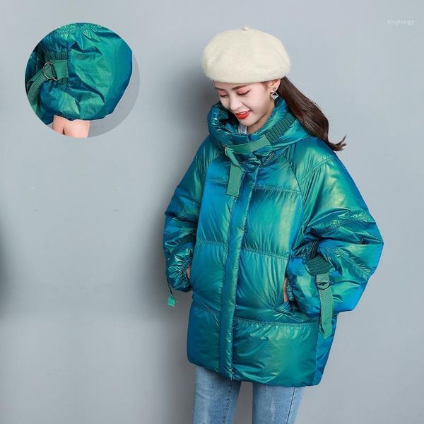 

women's down & parkas winter coat women hooded parka puffer jacket warm jackets for 2021 female short casual clothes chaquetas para muj, Black