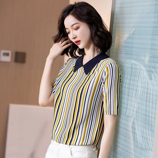 

office lady knitted turn-collar sweater fashion 2 striped color slim women pullover jl-hy2009 women's sweaters, White;black
