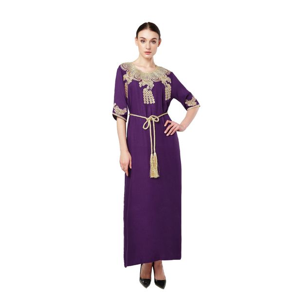 

ramadan turkey india muslim dress lace-up abaya duabi arabic vestidos moroccon kaftan islamic clothing jilbab gown robe 2021, Red
