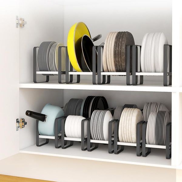 

kitchen cabinet storage shelves plates dishes chopping board rack bowl cup holder multifunction closet organizer & organization