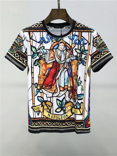 

2021 crown king designer mens t shirt summer fashion letters tees classic royal short sleeve streetwear hip-hop shirts europe america casual, White;black