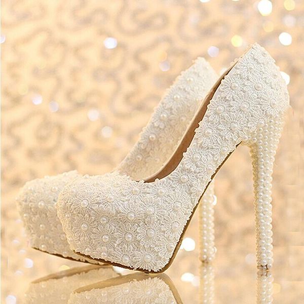 

dress shoes formal handmade ladies white lace wedding beautiful bridal women high heel party club, Black