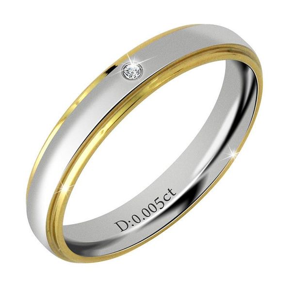 

width 4mm ring 2021 trend romantic stainless steel couple rings for men color inlaid zircon 0.005ct jewelry yms r209 wedding, Slivery;golden