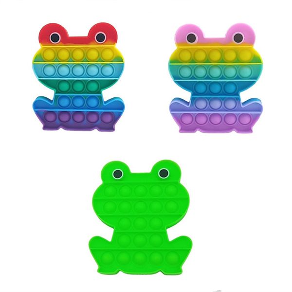 

12*14cm size push its pops fidget decompression toys the shape of frog characteristic popper bubble fingertip sensory toy for children gifts