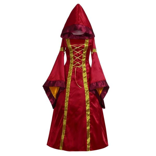 

casual dresses vintage gothic for women medievals renaissace gown dress square neck long hood vestidos elegantes para mujer, Black;gray