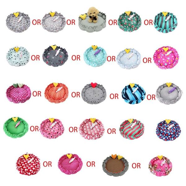 

cat beds & furniture pet kennel round pumpkin nest adjustable pp cotton dog bed kitten sleeping warm house cushion