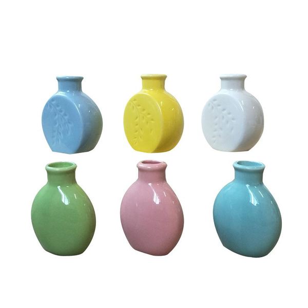 

vases creative small vase simple household ceramic oblate
