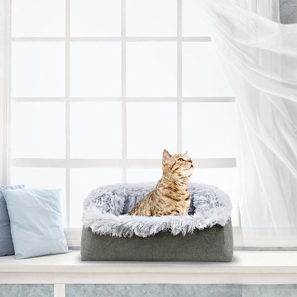 

2-in-1 pet cushion bed sleep house soft plush anti slip puppy dog cat kitty mat m76d beds & furniture