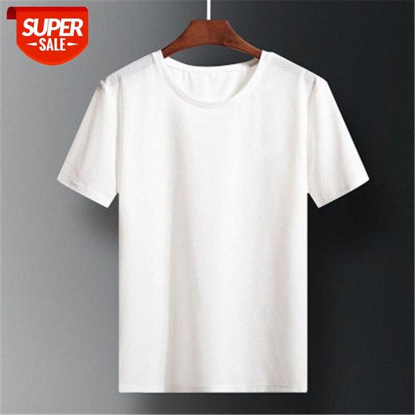 

ice silk t-shirt men's summer loose thin section trend half-sleeved tide brand quick-drying round neck short sleeve #mt5m, White;black