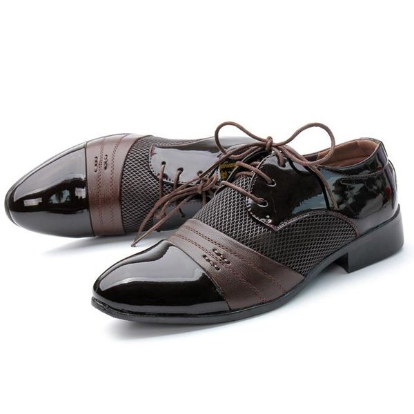 

dress shoes men's lace-up wedding for men elegant business flat formal office, Black