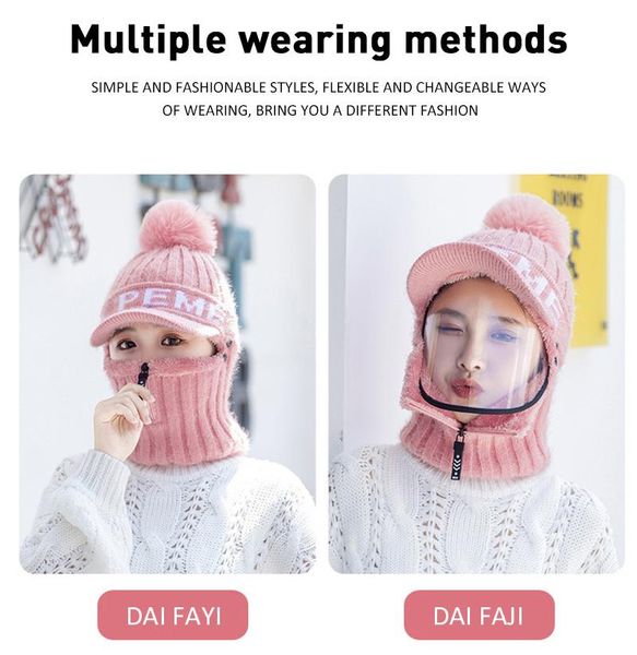 

fashion bandana flag halloween cosplay face cover full transparent hooded hat winter scarf warm cycling caps & masks, Black