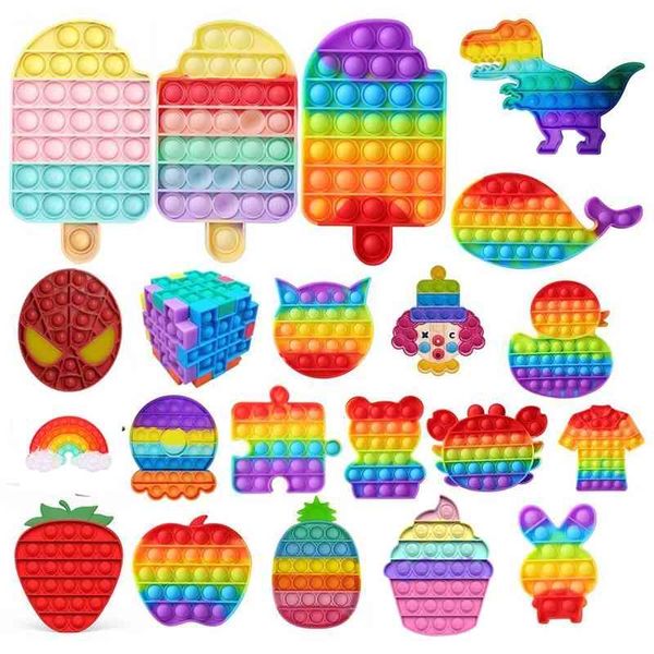 

ice cream rainbow push bubble fidget s sensory s kid autism stress reliever squeeze soft squishy toy