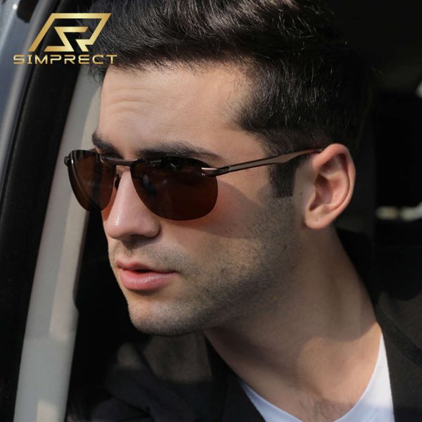 

simprect tr90 polarized 2020 fashion fire vintage pilot retro driver anti-glare sunglasses for men, Black