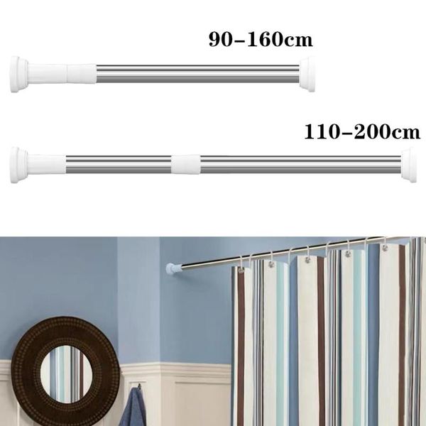 

shower curtains telescoping curtain rods multifunctional adjustable rail pole tension high metal steel extendable bathroom voile