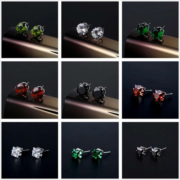 

earrings stainless zircon earrings fashion round crystal