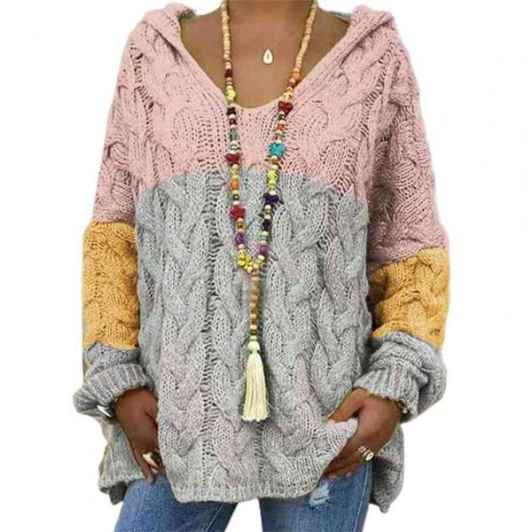 

70% off outlet online all-match winter sweater women fashion color blocking long sleeve mom thick knitting pullover blouse coat, White;black