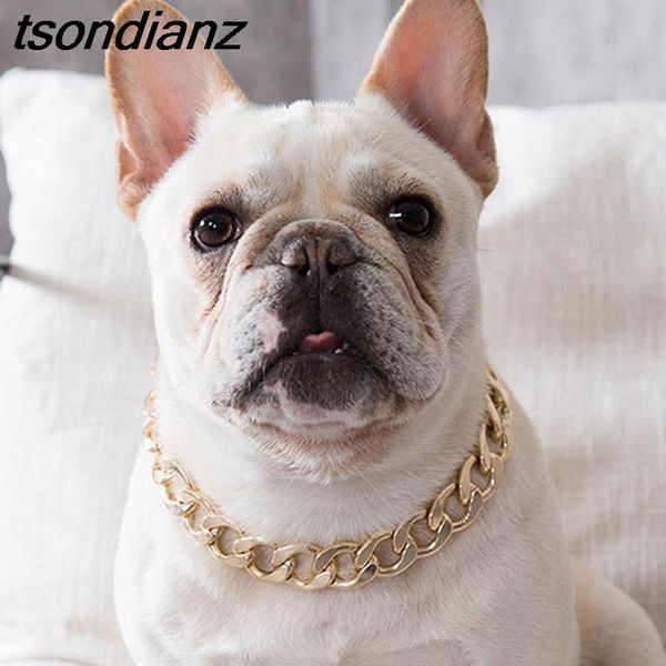 

gold dog chain collar pet jewelry po props accessories for small large dogs collars & leashes