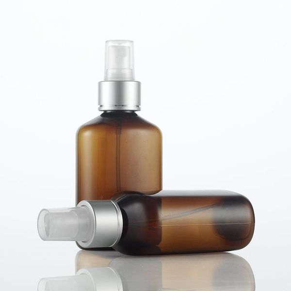 

storage bottles & jars 125ml empty makeup setting spray pump plastic bottle with silver aluminum collar 125cc perfume cosmetic pet container