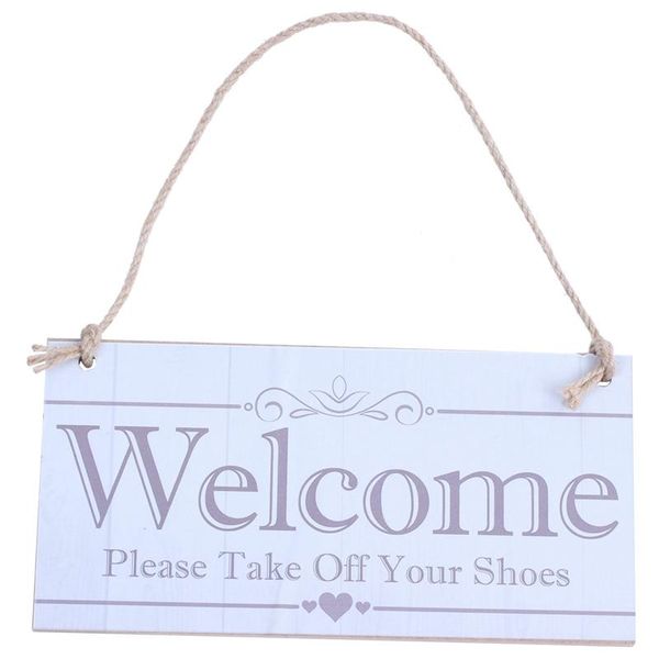 

welcome please take off your shoes hanging plaque sign house porch decor gift sashes