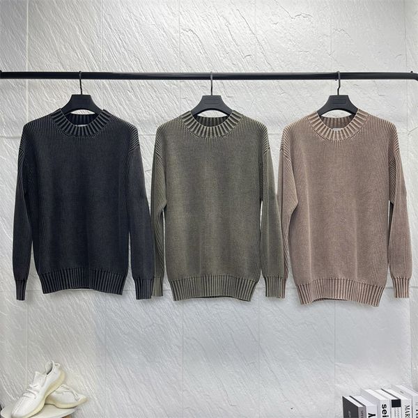 Осень зима мужские свитера дизайн толстовки старомодный шеи хлопок хлопок с затянутым манжетами пуловер # 98912